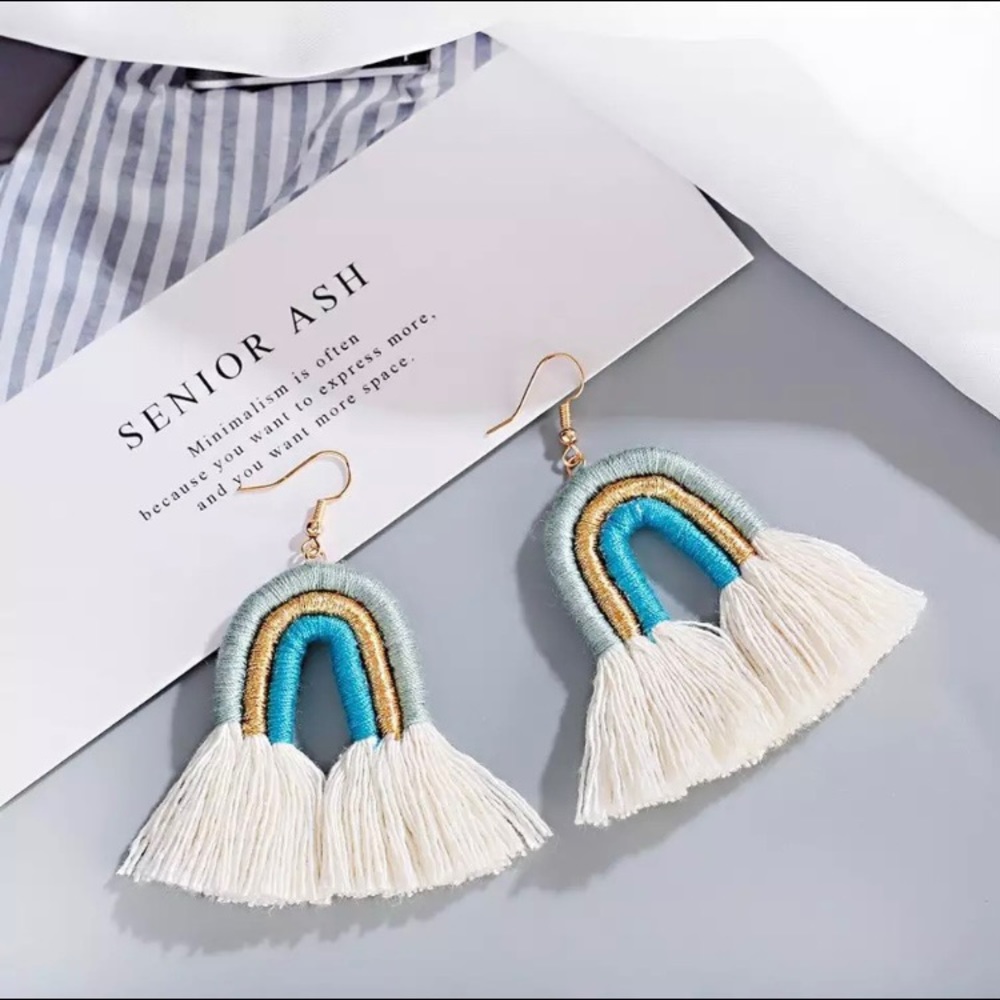 Pretty handmade bohemian rainbow earrings